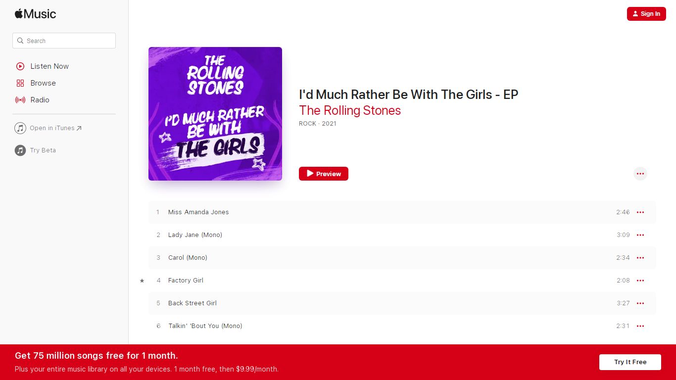 I'd Much Rather Be With The Girls - EP - Apple Music
